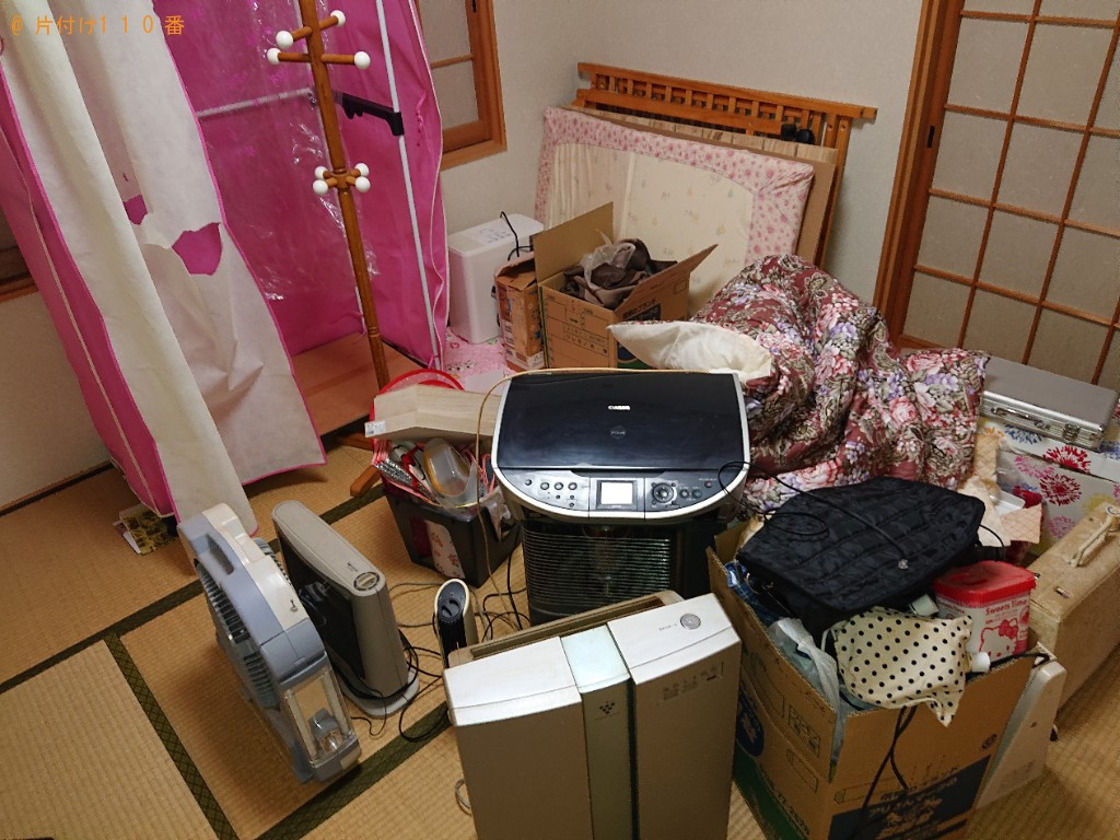【橿原市光陽町】マットレス付きシングルベッド、収納ケース等の回収